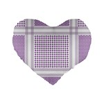 Square Purple Pattern Bead Purple Keffiyeh Purple Geometric Headdress Angle Violet Rectangle Standard 16  Premium Heart Shape Cushions Front