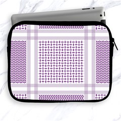 Square Purple Pattern Bead Purple Keffiyeh Purple Geometric Headdress Angle Violet Rectangle Apple Ipad 2/3/4 Zipper Cases by Bakwanart