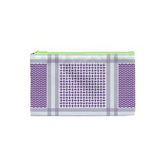 Square Purple Pattern Bead Purple Keffiyeh Purple Geometric Headdress Angle Violet Rectangle Cosmetic Bag (xs) by Bakwanart