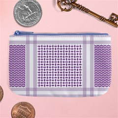 Square Purple Pattern Bead Purple Keffiyeh Purple Geometric Headdress Angle Violet Rectangle Large Coin Purse by Bakwanart