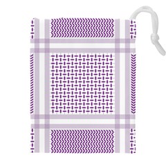 Square Purple Pattern Bead Purple Keffiyeh Purple Geometric Headdress Angle Violet Rectangle Drawstring Pouch (4xl) by Bakwanart