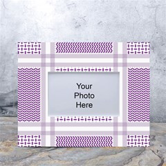 Square Purple Pattern Bead Purple Keffiyeh Purple Geometric Headdress Angle Violet Rectangle White Tabletop Photo Frame 4 x6  by Bakwanart