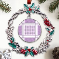 Square Purple Pattern Bead Purple Keffiyeh Purple Geometric Headdress Angle Violet Rectangle Metal X mas Wreath Holly Leaf Ornament by Bakwanart