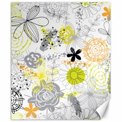 Doodle Flowers Hand Drawing Pattern Canvas 20  X 24  by Bakwanart