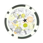 Doodle Flowers Hand Drawing Pattern Poker Chip Card Guard (10 pack) Front