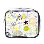 Doodle Flowers Hand Drawing Pattern Mini Toiletries Bag (One Side) Front