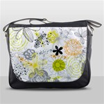 Doodle Flowers Hand Drawing Pattern Messenger Bag Front