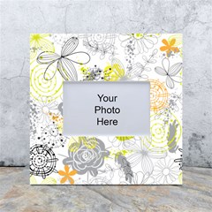 Doodle Flowers Hand Drawing Pattern White Box Photo Frame 4  X 6  by Bakwanart