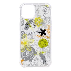 Doodle Flowers Hand Drawing Pattern iPhone 14 TPU UV Print Case