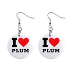 I love plum Mini Button Earrings Front