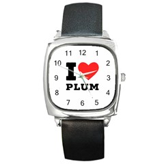 I Love Plum Square Metal Watch by ilovewhateva