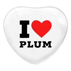 I Love Plum Heart Glass Fridge Magnet (4 Pack) by ilovewhateva