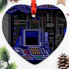 Blue Computer Monitor With Chair Game Digital Wallpaper, Digital Art Ornament (Heart)