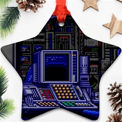 Blue Computer Monitor With Chair Game Digital Wallpaper, Digital Art Ornament (Star)