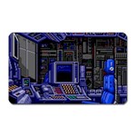 Blue Computer Monitor With Chair Game Digital Wallpaper, Digital Art Magnet (Rectangular) Front