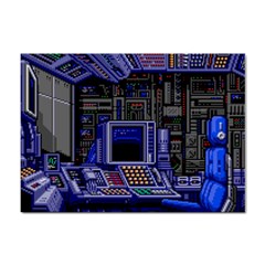 Blue Computer Monitor With Chair Game Digital Wallpaper, Digital Art Sticker A4 (100 pack)