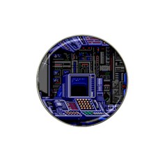 Blue Computer Monitor With Chair Game Digital Wallpaper, Digital Art Hat Clip Ball Marker by Bakwanart