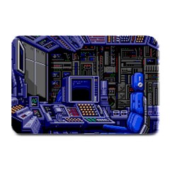 Blue Computer Monitor With Chair Game Digital Wallpaper, Digital Art Plate Mats