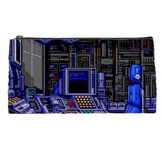 Blue Computer Monitor With Chair Game Digital Wallpaper, Digital Art Pencil Case by Bakwanart