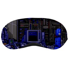 Blue Computer Monitor With Chair Game Digital Wallpaper, Digital Art Sleeping Mask