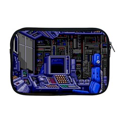 Blue Computer Monitor With Chair Game Digital Wallpaper, Digital Art Apple Macbook Pro 17  Zipper Case by Bakwanart