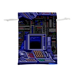 Blue Computer Monitor With Chair Game Digital Wallpaper, Digital Art Lightweight Drawstring Pouch (s) by Bakwanart