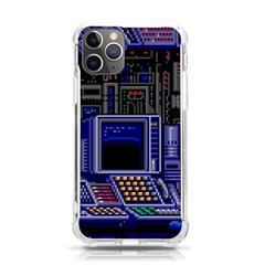 Blue Computer Monitor With Chair Game Digital Wallpaper, Digital Art iPhone 11 Pro 5.8 Inch TPU UV Print Case