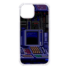 Blue Computer Monitor With Chair Game Digital Wallpaper, Digital Art iPhone 14 TPU UV Print Case