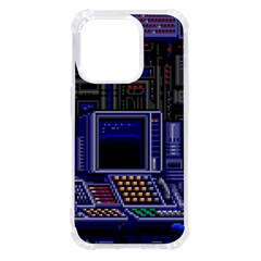 Blue Computer Monitor With Chair Game Digital Wallpaper, Digital Art Iphone 14 Pro Tpu Uv Print Case by Bakwanart