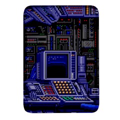 Blue Computer Monitor With Chair Game Digital Wallpaper, Digital Art Rectangular Glass Fridge Magnet (4 pack)