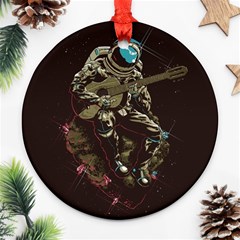 Astronaut Playing Guitar Parody Ornament (round) by Bakwanart