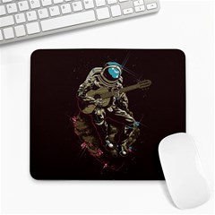 Astronaut Playing Guitar Parody Large Mousepad by Bakwanart