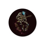 Astronaut Playing Guitar Parody Rubber Round Coaster (4 pack) Front