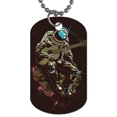 Astronaut Playing Guitar Parody Dog Tag (one Side) by Bakwanart