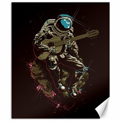 Astronaut Playing Guitar Parody Canvas 8  X 10  by Bakwanart