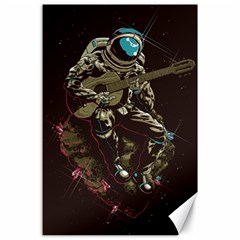 Astronaut Playing Guitar Parody Canvas 24  X 36  by Bakwanart