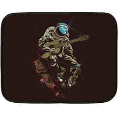 Astronaut Playing Guitar Parody Fleece Blanket (mini) by Bakwanart