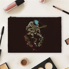 Astronaut Playing Guitar Parody Cosmetic Bag (large) by Bakwanart