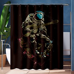 Astronaut Playing Guitar Parody Shower Curtain 60  X 72  (medium)  by Bakwanart