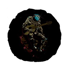 Astronaut Playing Guitar Parody Standard 15  Premium Flano Round Cushions by Bakwanart