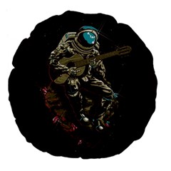 Astronaut Playing Guitar Parody Large 18  Premium Flano Round Cushions by Bakwanart