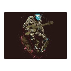 Astronaut Playing Guitar Parody Two Sides Premium Plush Fleece Blanket (mini) by Bakwanart