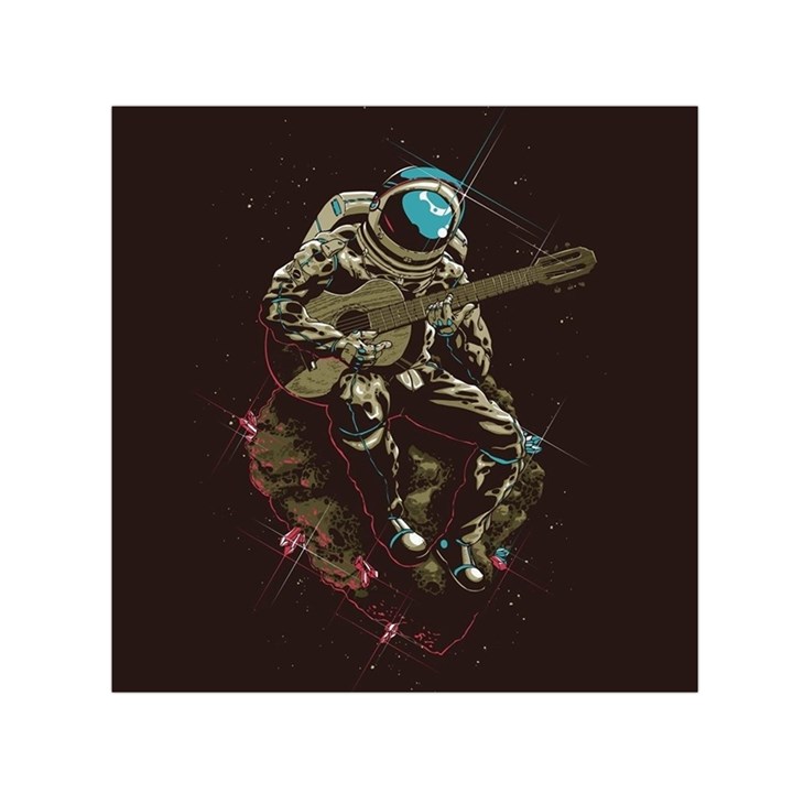 Astronaut Playing Guitar Parody Square Satin Scarf (30  x 30 )