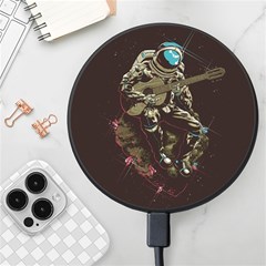 Astronaut Playing Guitar Parody Wireless Fast Charger(black) by Bakwanart