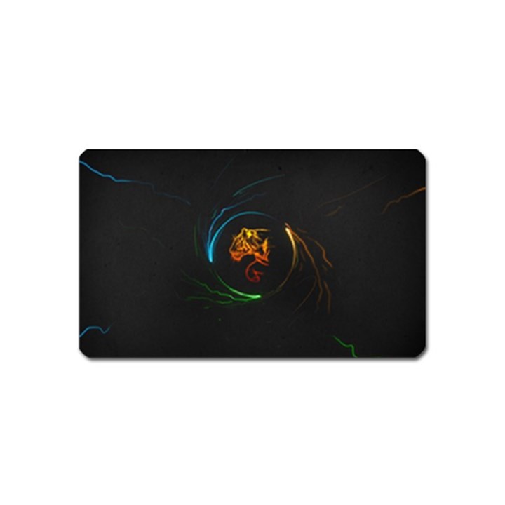 Orange Tiger Illustration Artwork Digital Art Magnet (Name Card)