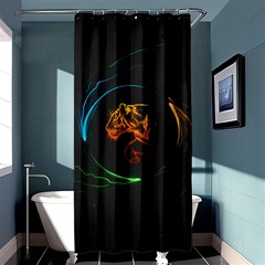 Orange Tiger Illustration Artwork Digital Art Shower Curtain 36  X 72  (stall)  by Bakwanart