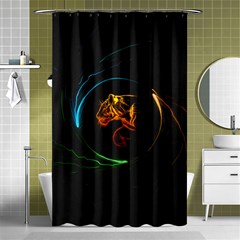 Orange Tiger Illustration Artwork Digital Art Shower Curtain 48  X 72  (small)  by Bakwanart