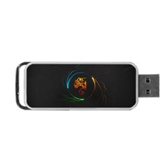 Orange Tiger Illustration Artwork Digital Art Portable Usb Flash (one Side) by Bakwanart