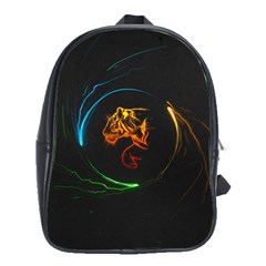 Orange Tiger Illustration Artwork Digital Art School Bag (xl) by Bakwanart