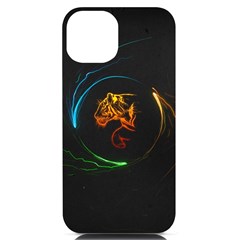 Orange Tiger Illustration Artwork Digital Art Iphone 14 Black Uv Print Case by Bakwanart